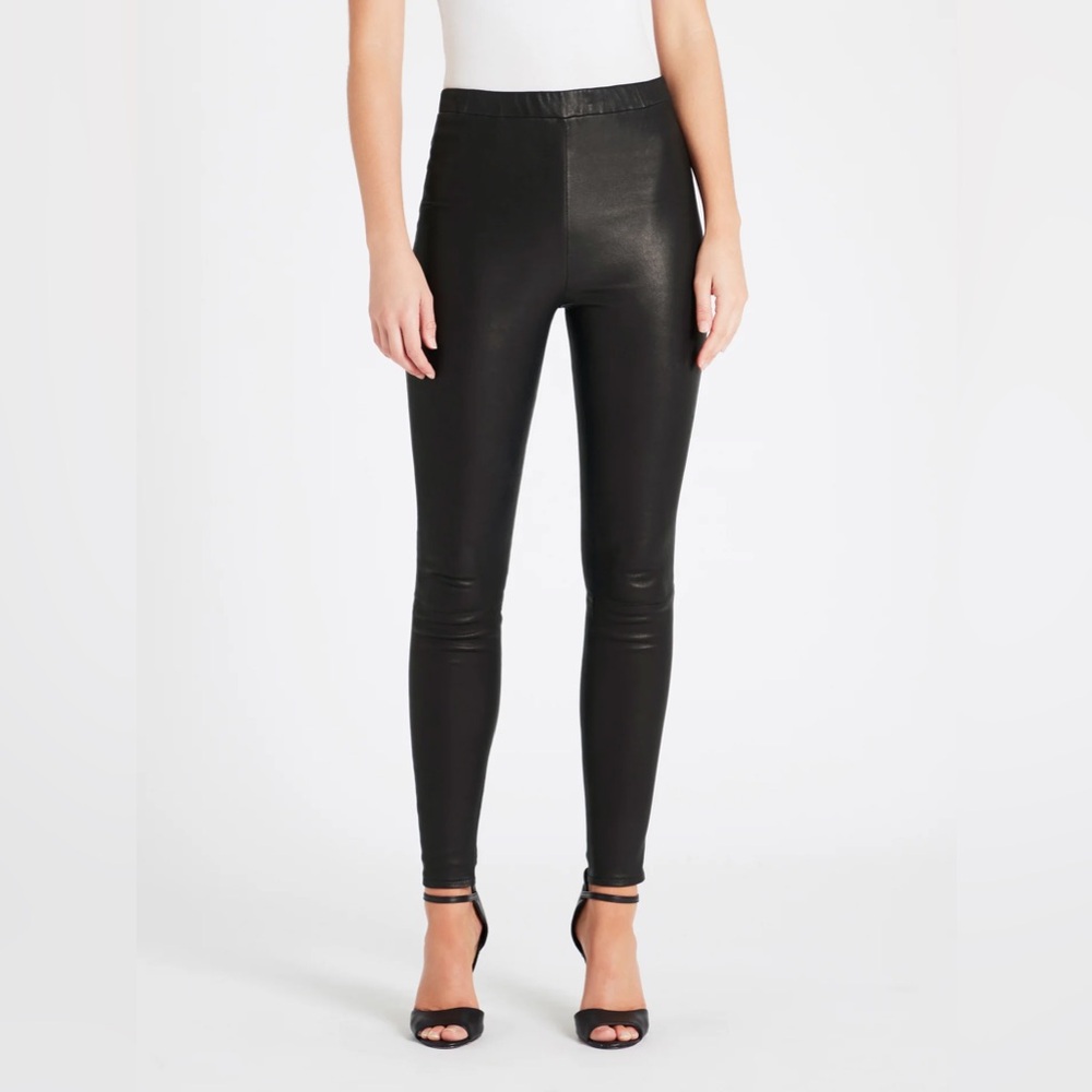 J Brand MACEY HIGH RISE PULL ON LEATHER LEGGINGS - Size M